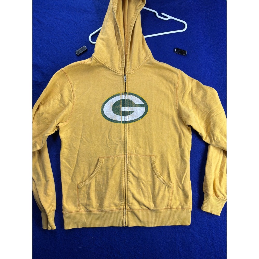 [Sporty] Mens Reebok Green Bay Packers Zip Hoodie‎ XL Gold